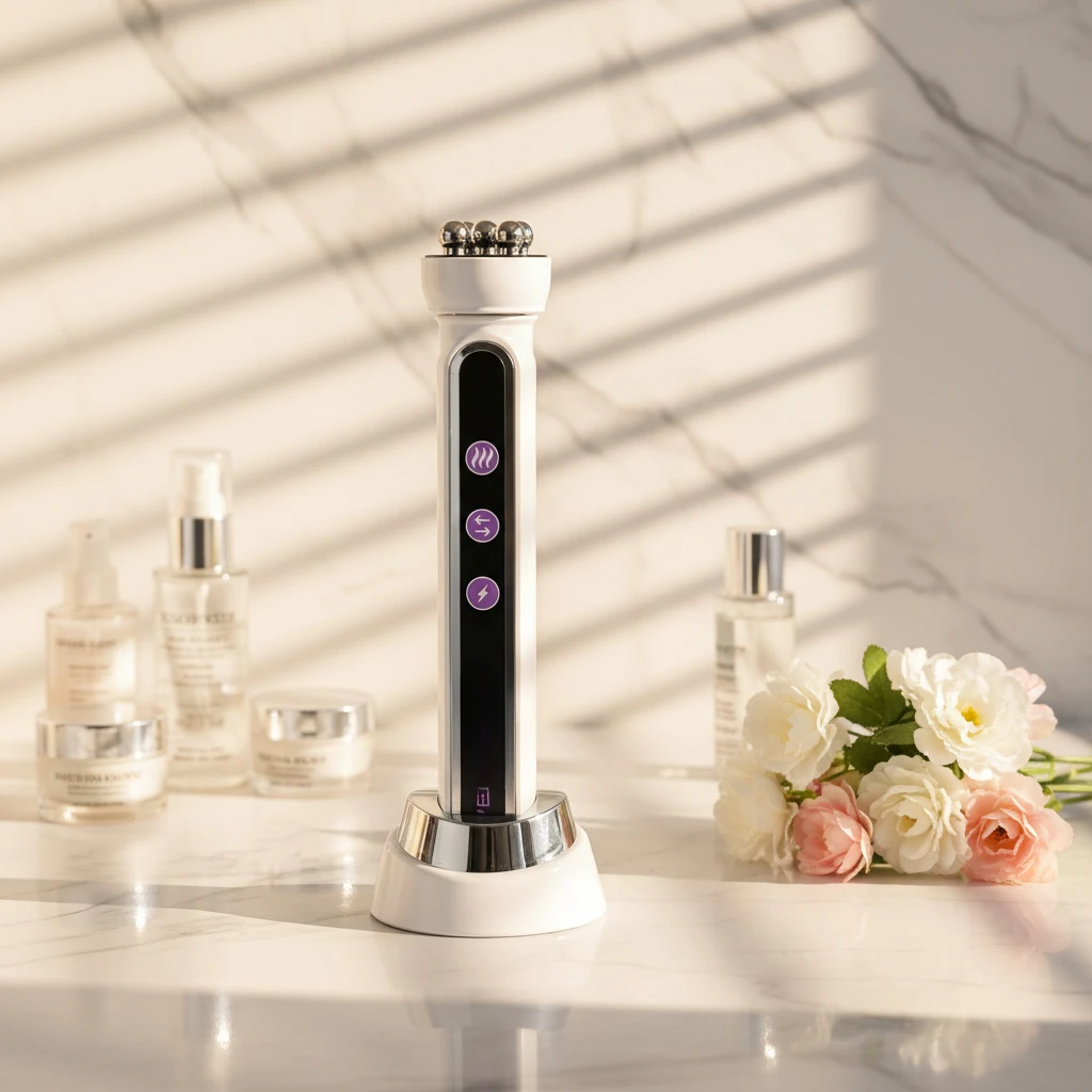 Portable handheld wireless USB charging home facial care device, LED technology makeup tool, wrinkle remover