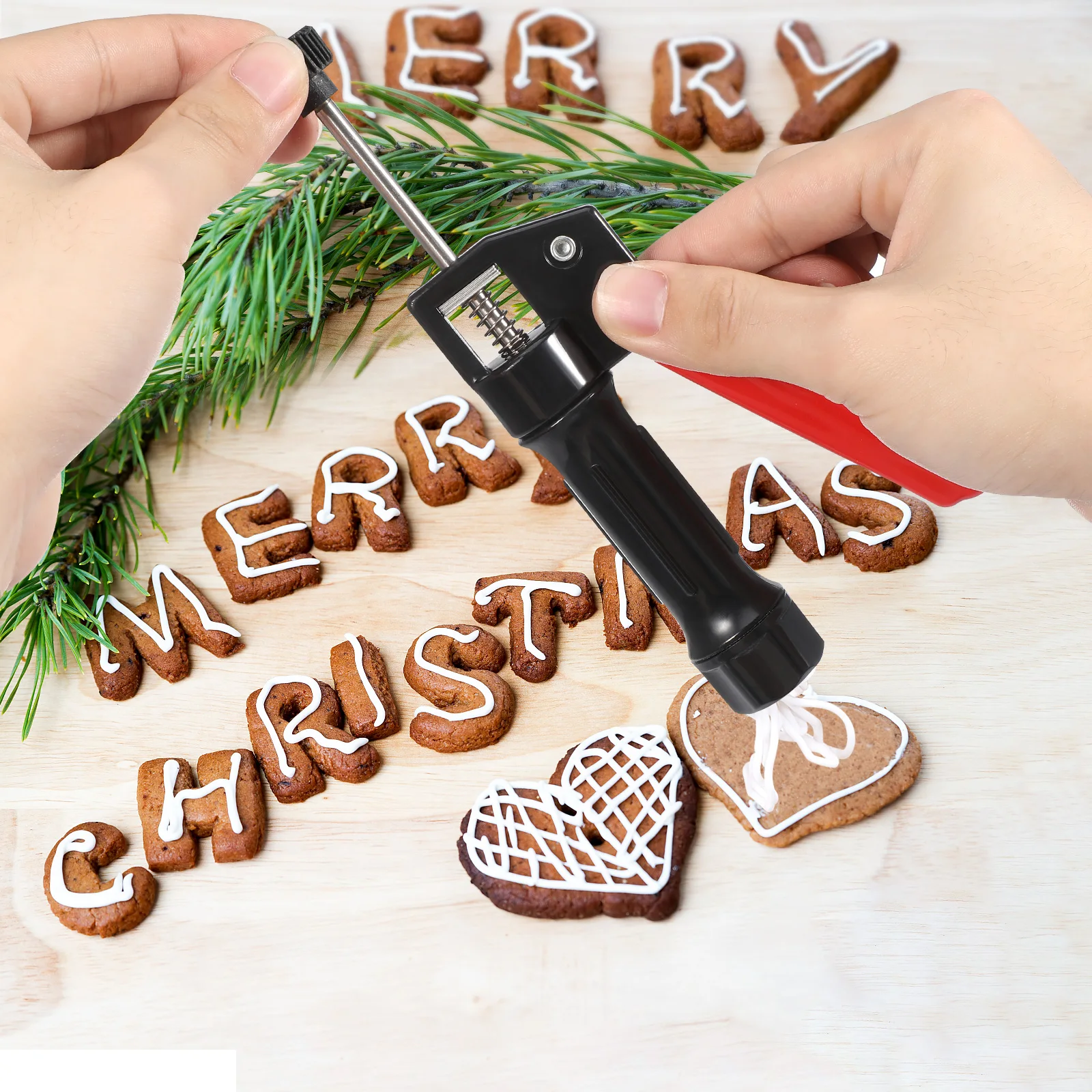 

Clay Extruder Handheld Durable Aluminium Alloy DIY Tool for Polymer Clay Fondant Cake Decoration Food Grade Plastic Toy