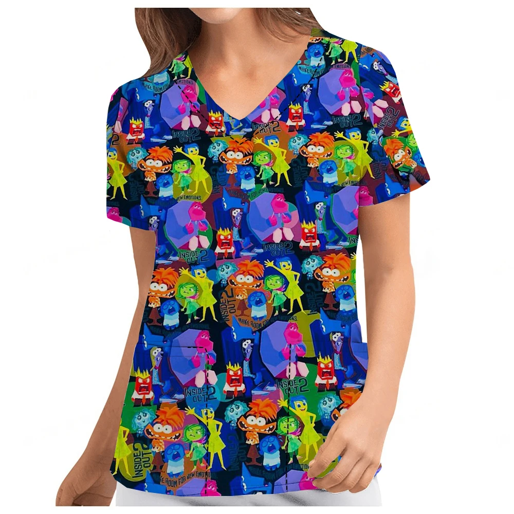 Tandheelkundige Oogheelkunde Werk Uniform Disney Serie Zeemeermin Winnie De Pooh Bedrukte Zomer Korte Mouw Tops Voor Mannen En Vrouwen