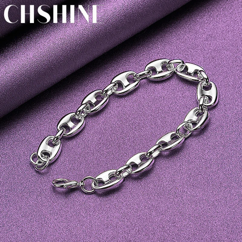 CHSHINE 925 Sterling Silver Pig Nose Chain Bracelet For Women Fashion Charm Jewelry Wedding Party Gifts