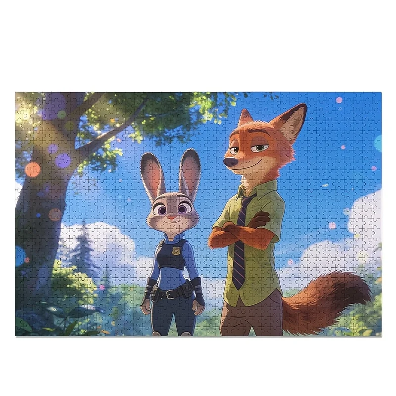 1000개 디즈니 주토피아 주디 & 닉 와일드 포스터 퍼즐 - 가족 놀이 활동, 영화, 게임, 방 장식 (DIY)