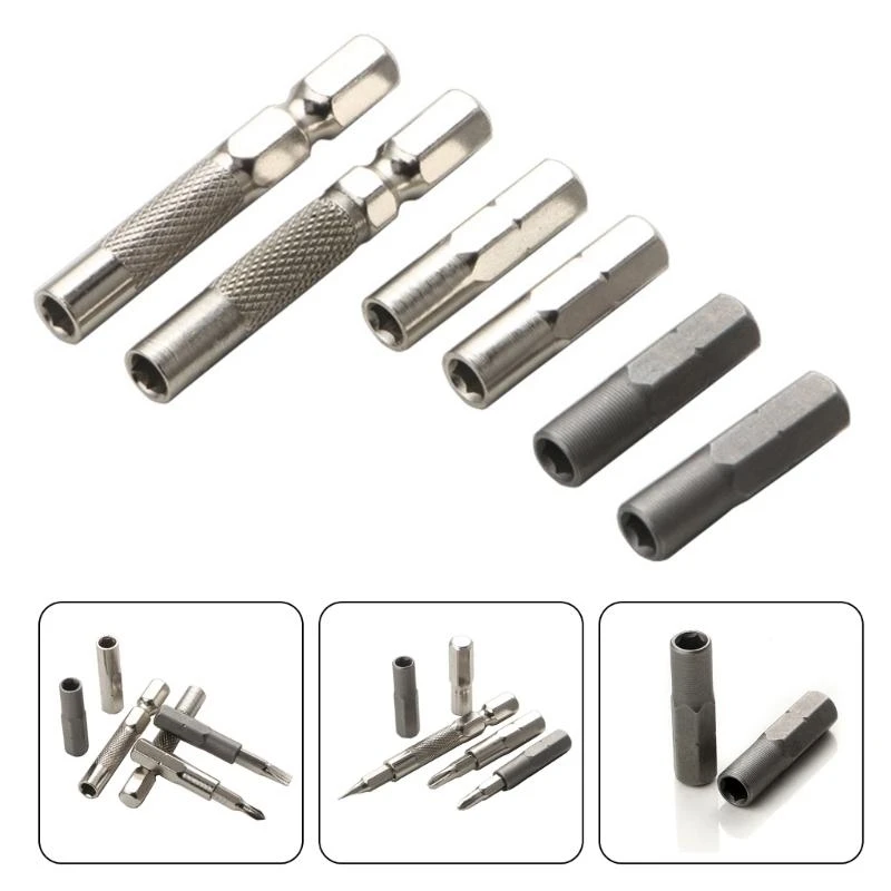 

W3JE 2Pcs Shank Adapter Converts 6.35mm 1/4Inch to 4mm Bit Socket Holder Screwdriver Inserts Bit Adapter Converters