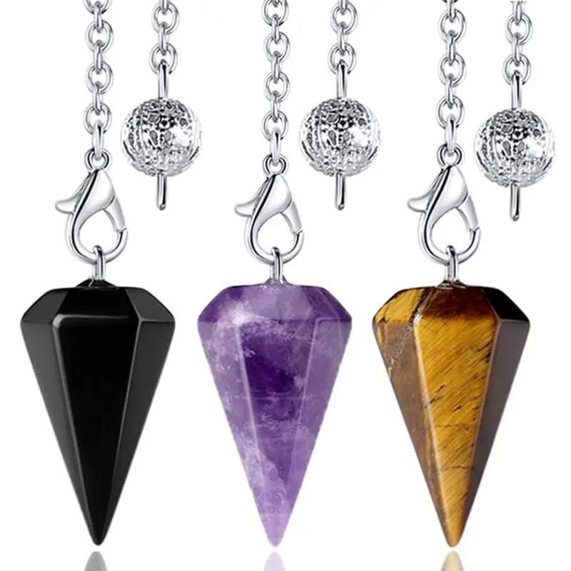 Natural Stone Pendulum Pendant for Dowsing & Healing