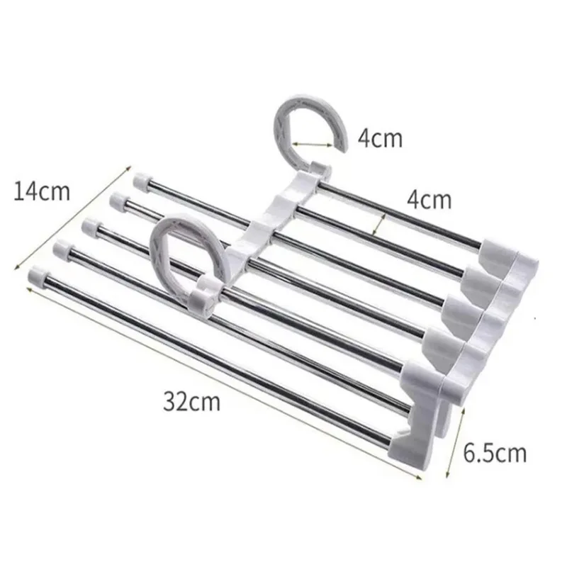 1PC Telescopic Folding Pants Rack, Multi-layer Pants Rack, Pants Hanger, Household Magic Pants Clip, Wardrobe Storage