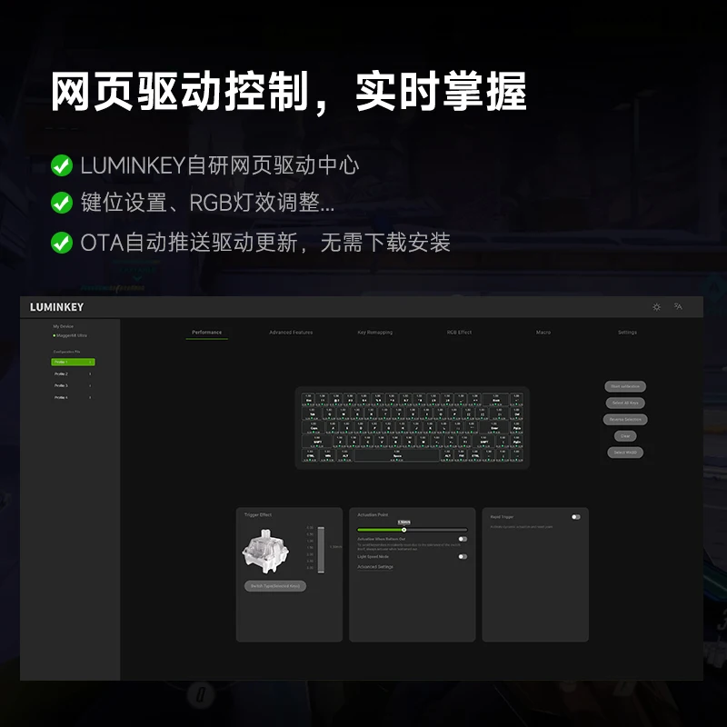 LUMINKEY Magger68 Keyboard Sumbu Magnetik RGB Keyboard Gaming dan Esports Khusus Aksesori Komputer Hadiah Pria