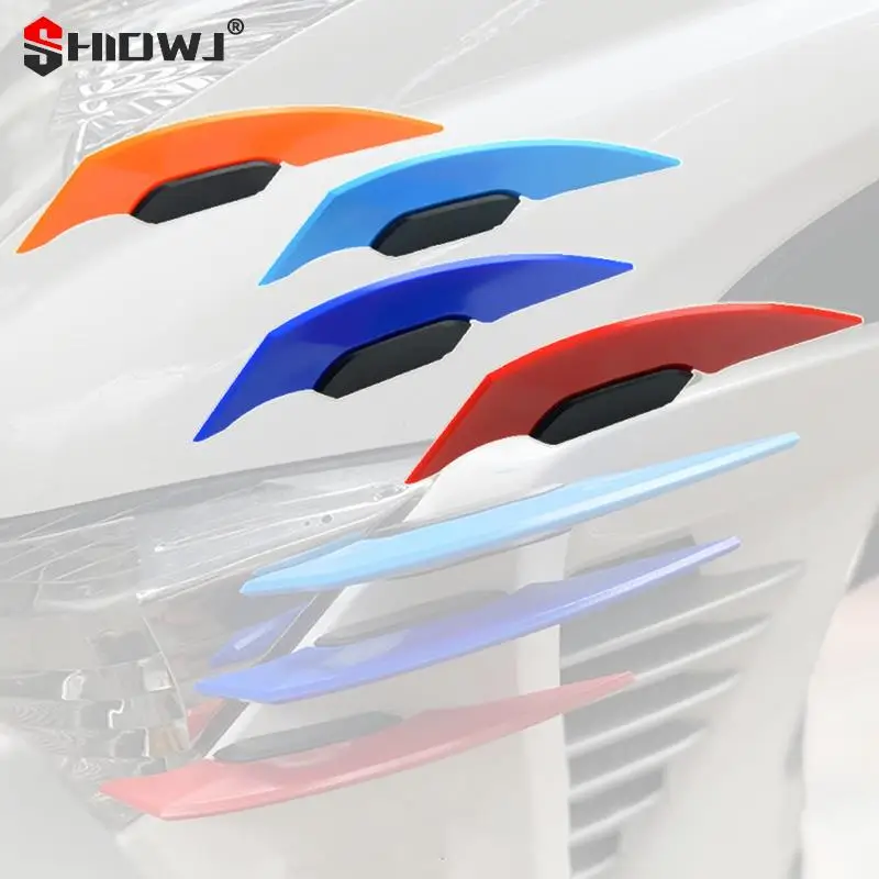 1 Pair Universal Motorcycle Winglet Aerodynamic Spoiler Dynamic Wing With Adhesive Decoration Sticker For Motorbike Scooter