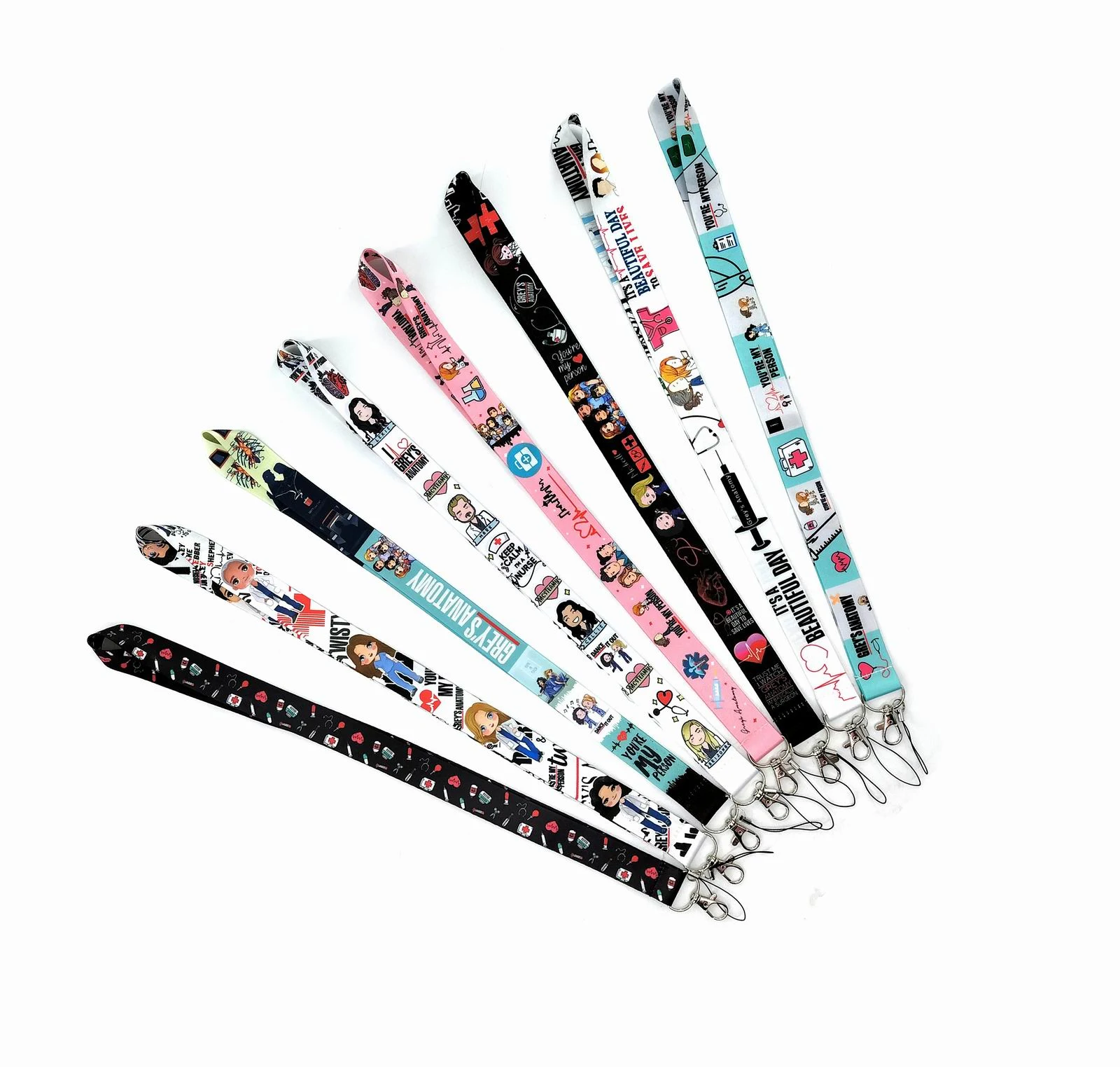 20pcs Cartoon  Doctor Nurse Neck Strap Lanyards Badge Holder Rope Pendant Key Chain Accessories 2022