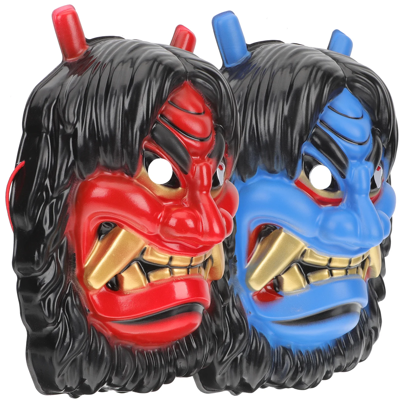 قطعتان من أقنعة Tengu أقنعة وجه مخيفة للهالوين خفيفة الوزن وآمنة للحفلات التنكرية قناع رعب قناع مزحة لتزيين المهرجانات