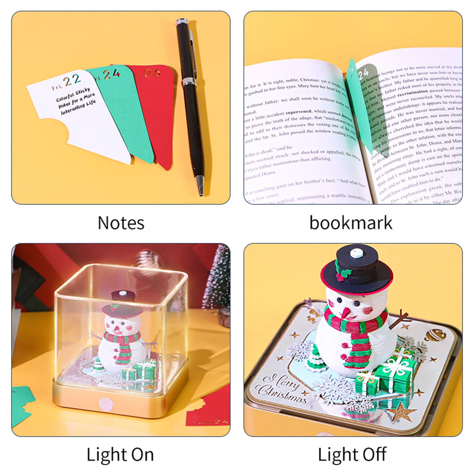 ثلاثية الأبعاد المفكرة المسيل للدموع بعيدا ورقة نحت الفن ثلج ثلاثية الأبعاد مذكرة الوسادة مع 2026 التقويم لعيد الميلاد عيد الميلاد الحاضر ثلاثية الأبعاد ورقة نحت المفكرة #4