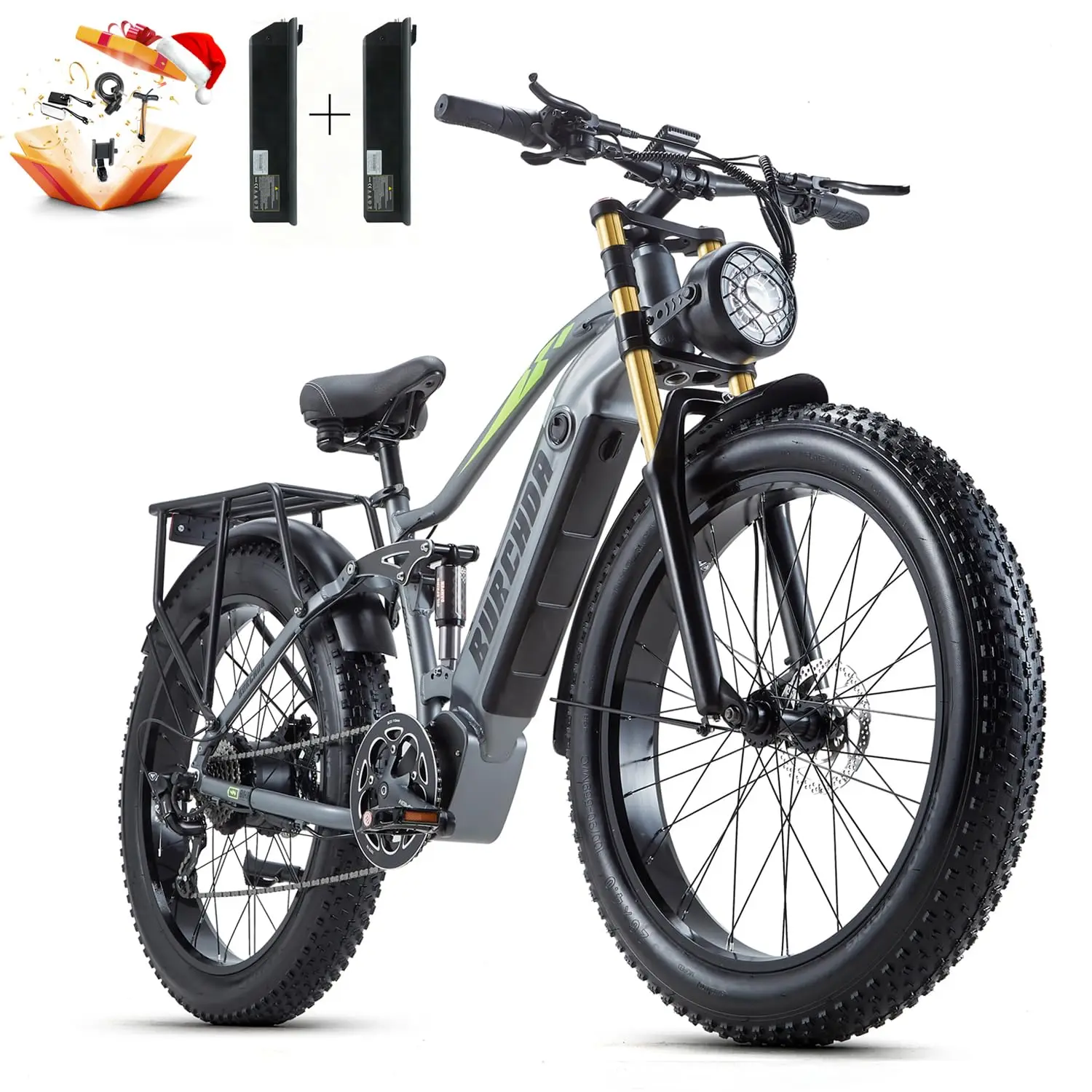 2026 Dual Motor Electric Bike for Adults AWD 5000W/3000W Peak 40 MPH/30 MPH E Dirt Bike, 52V/48V Removable Battery 65/80/150 Mil image 2