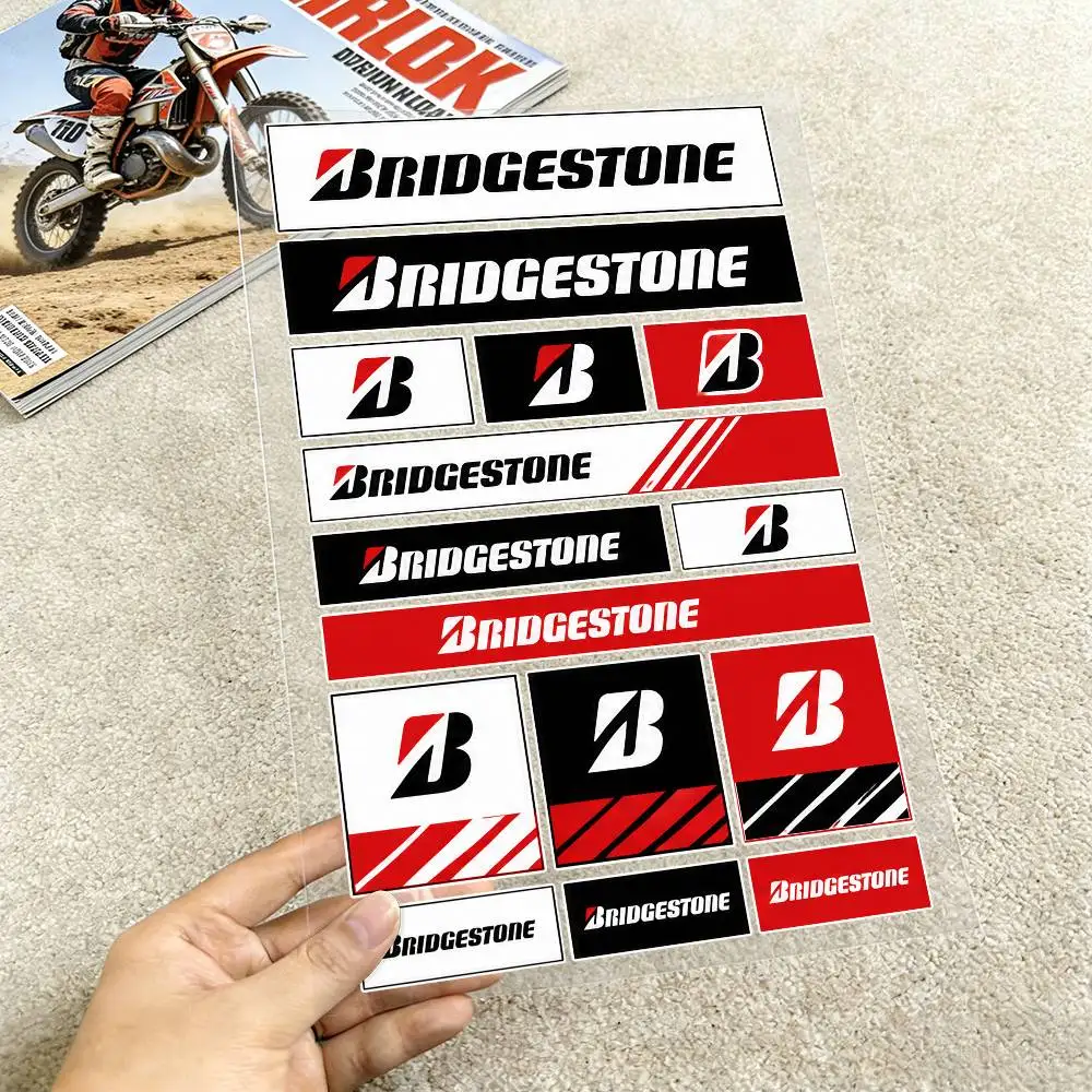 For Bridgestone Reflective Motorcycle Stickers Waterproof Vinyl Decals For Motorbike Helmet Fuel Tank Bike - view 2