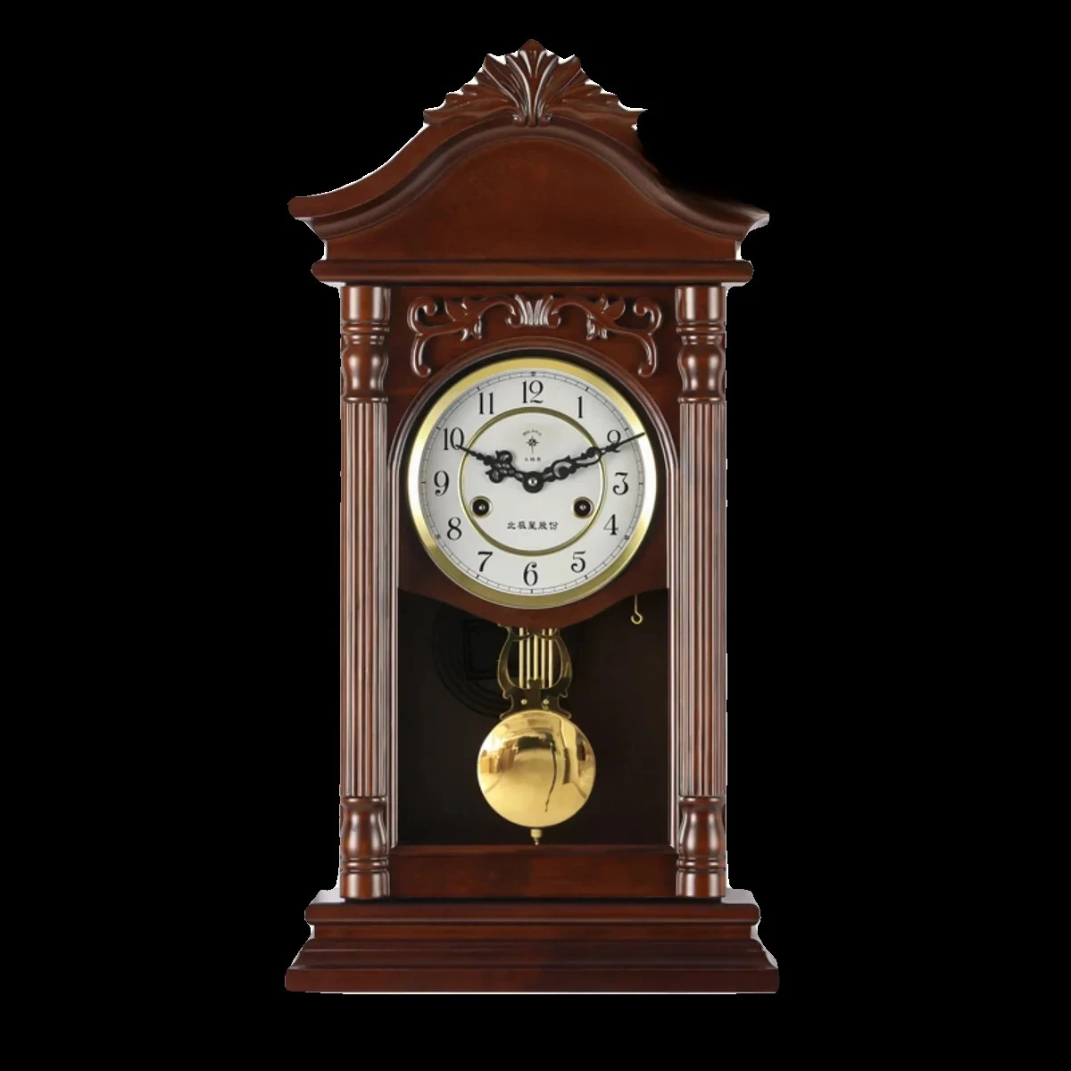 JJRetro Middle Hall High-end Seat Clock Solid Wood Carving Mechanical Table Clock Movement Wall Pendulum Clock