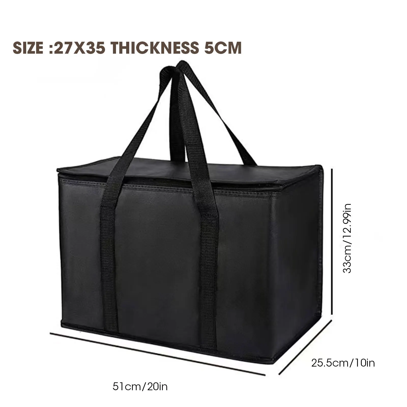 43L Insulated Bag Cars Trunk Organizer Groceries Fruit Food Drink Storage Cooler Thermal Large Vehicle Travel Zipper Handle Case