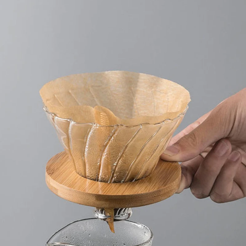 Coffee Filter Cup Support Frame Wooden Conical Filter Cup Holder Coffee Drip Stand Origami Tea Water Filter Pad Kitchen Tool