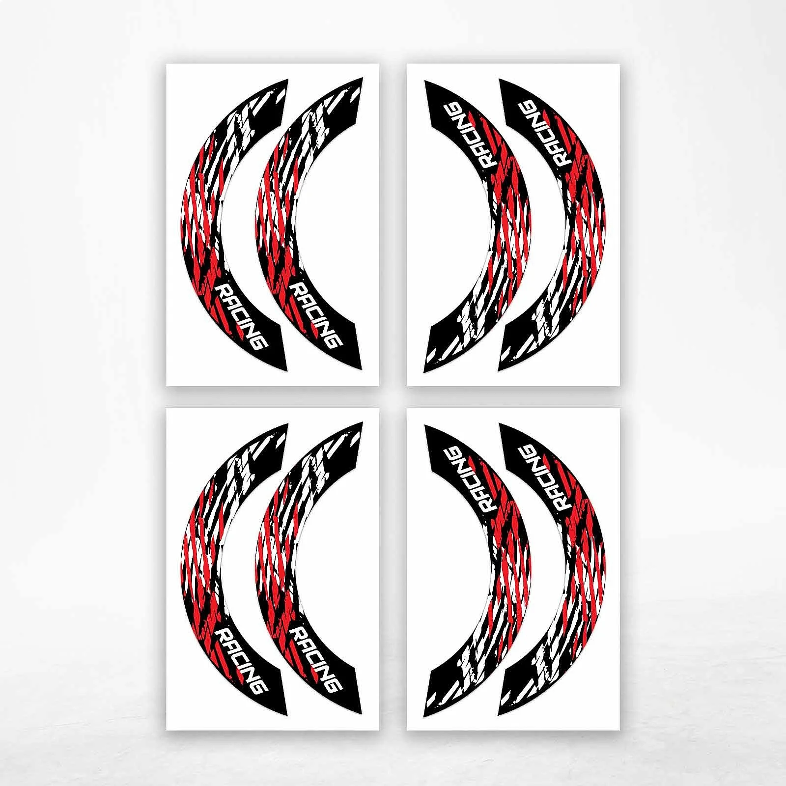 S07B Red 2-Piece Rim Decals Wheel Stickers for GSF650 GSF600 Bandit 2007-2012