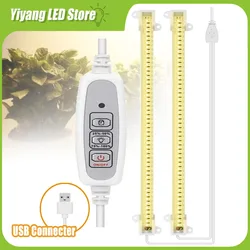 Full Spectrum USB LED Planta Crescer Lâmpada, Luz de Tira, Interior, Hidroponia, Temporizador, Phyto Lâmpada, Plantas, Estufa, Flor Tenda, DC, 5V