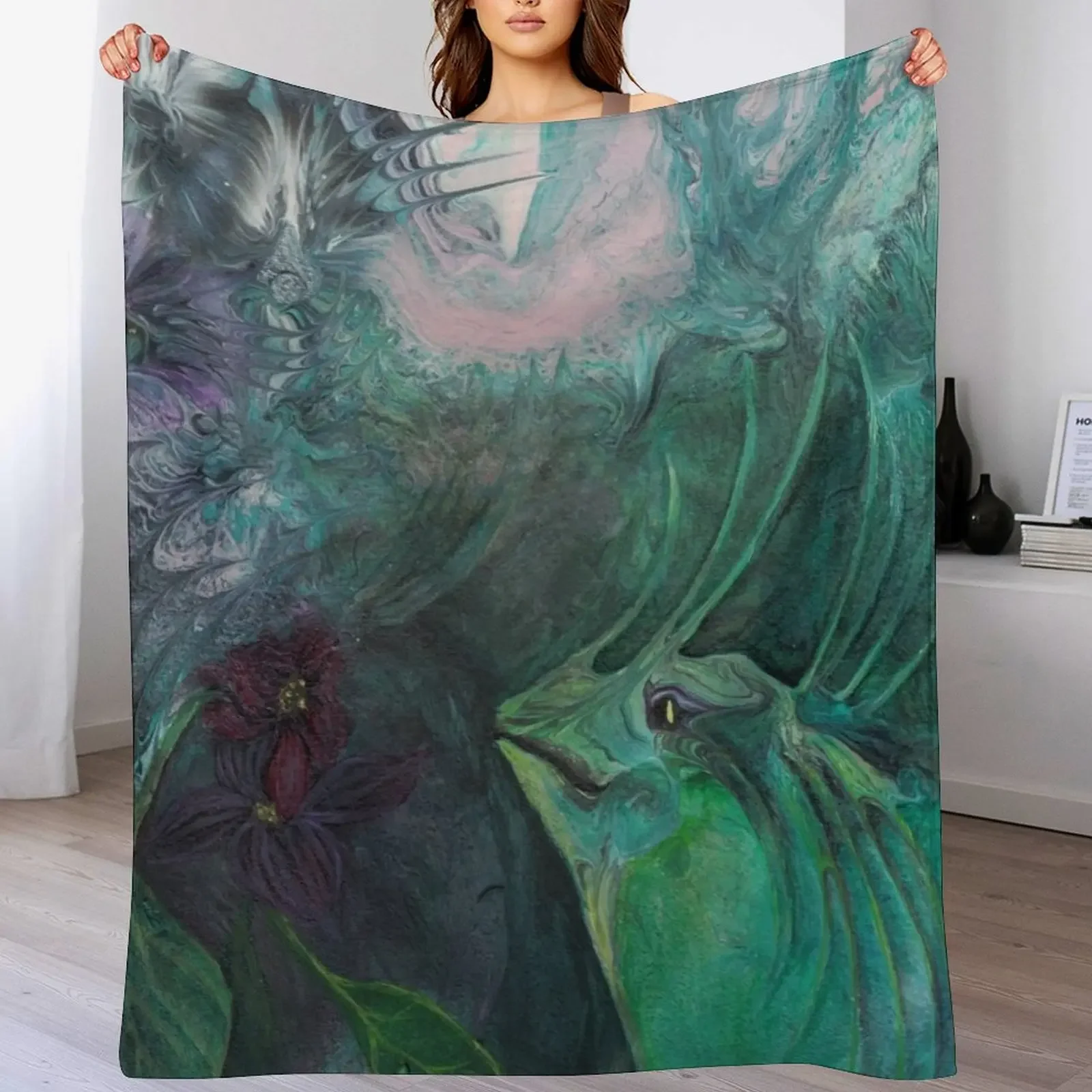 

New Fantasy Lizard Throw Blanket Decorative Sofa Decorative Beds Flannel Fabric Picnic Blankets