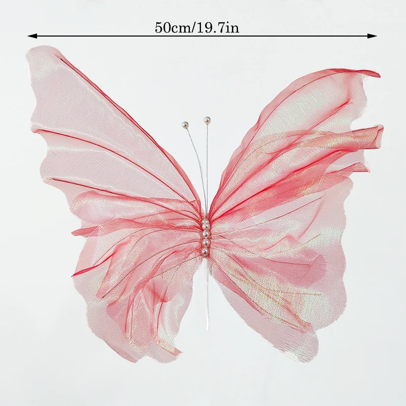 2/1pc 50cm Riesen simulation Schmetterlinge Hochzeit Schmetterling Thema Party Hintergrund Requisiten Kunst garn Schmetterling Baby party Dekor – Detail 1