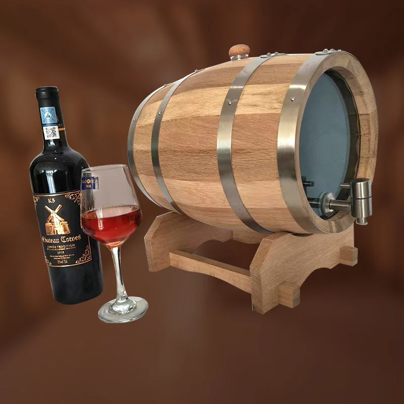 

3L Visual Wood Wine Barrel Vintage Oak Beer Brewing Accessories Whiskey Storage Container Home Decoration Wine Bar Tools Hi-Q