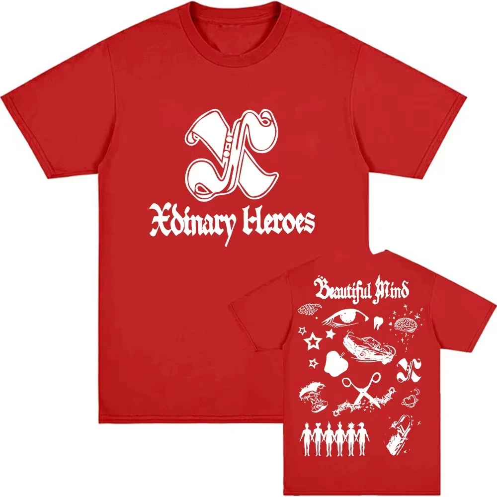 2026 Beautiful Mind Xdinary Heroes Koreaanse Jongensband Afdrukken Katoenen Top met korte mouwen voor mannen Grafische T-shirt Lente/zomer nieuw