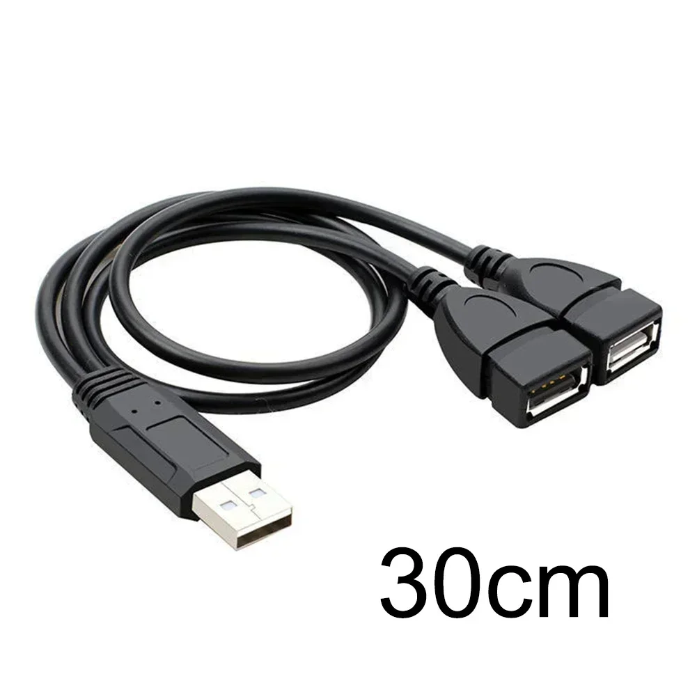 Universal Car USB Splitter Cable USB 2.0 A Male To 2 Dual USB Male Y Splitter Hub Power Cord Adapter Cable Auto Accessories Part