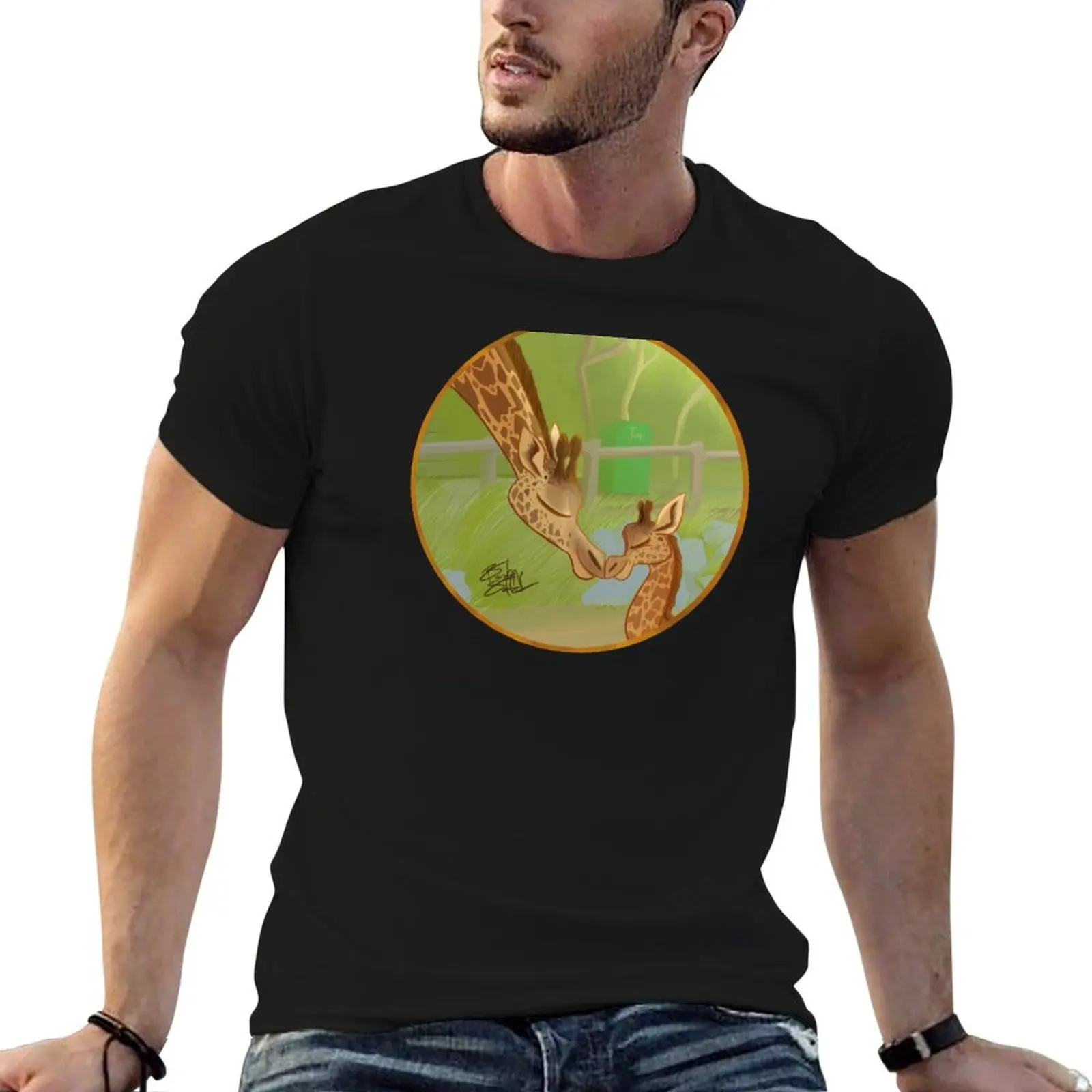 

Giraffe Love T-Shirt t shirt man casual printed t shirts for man man graphic t shirt T-Shirt