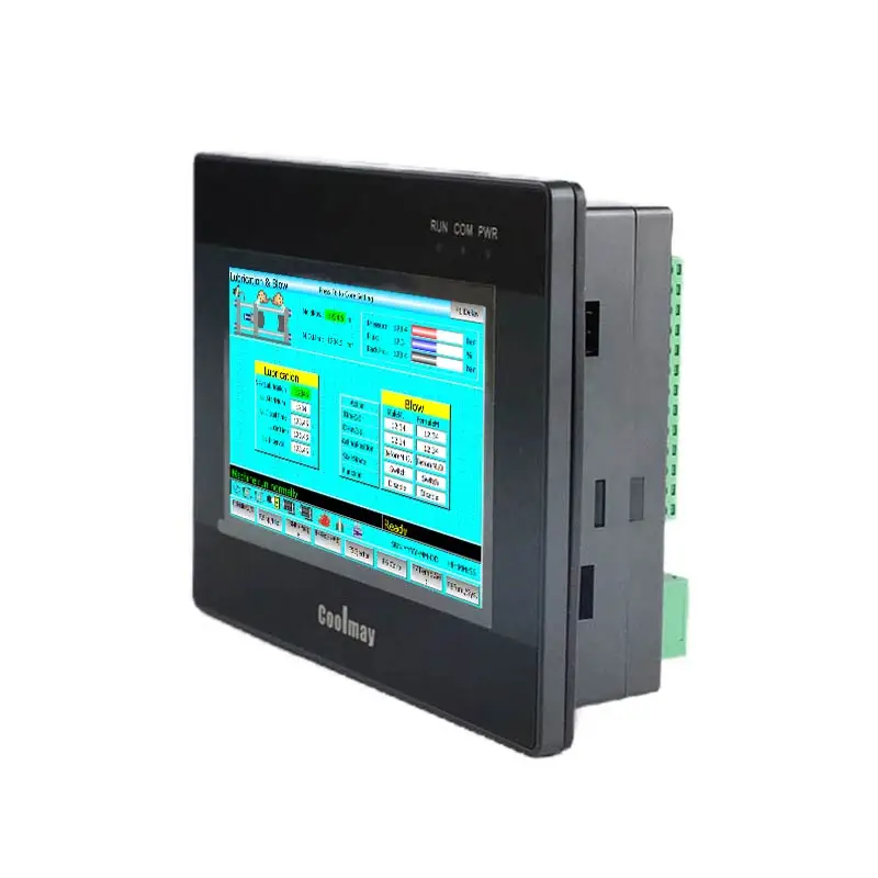 

Coolmay 4.3 inch HMI PLC all-in-one 12di 12do transistor output 4AD2DA Support MODBUS RTU RS485 RS232 for car wash machine