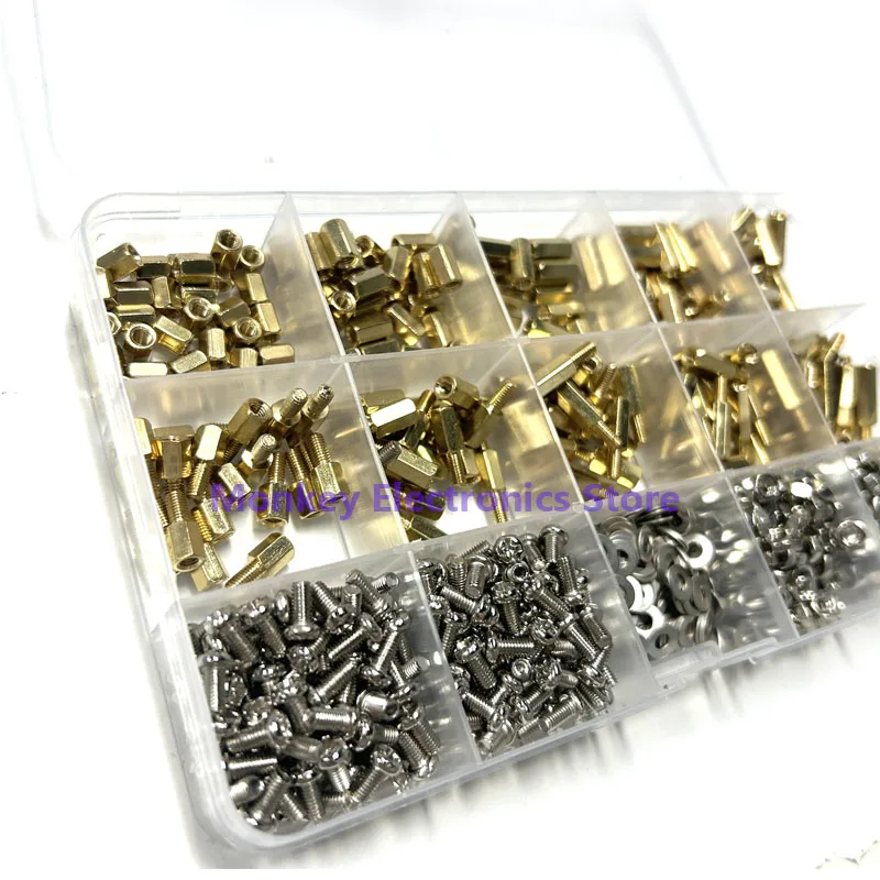 Imagem -05 - Hexagonal Cobre Post Parafusos Box Stud Variedade Case da Amostra m3 10 12 14 m3 Mais m3 Mais m3 10 Mais 910 Pcs