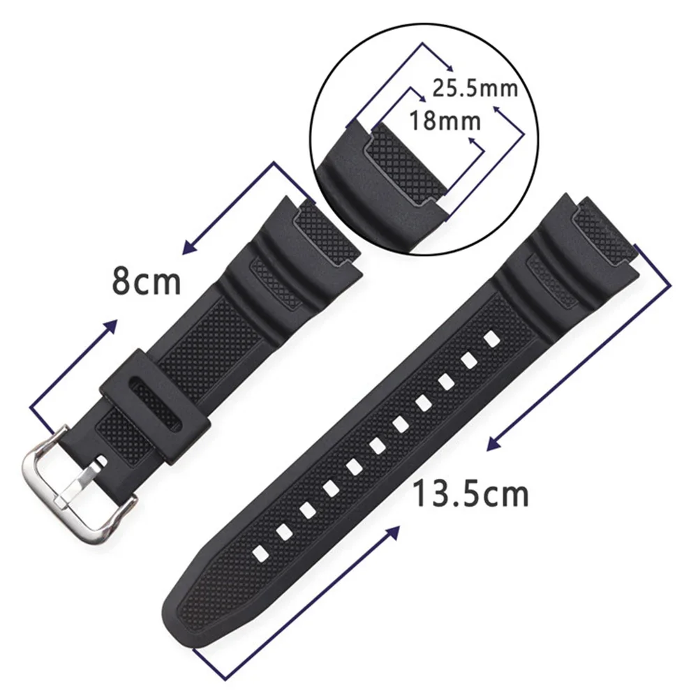 Strap for Casio AE-1000W 1200 AQ-S810W/S800W SGW-400H/500H/800H W-735H 216H AEQ-110W Men Silicone Rubber Watch Band Bracelet