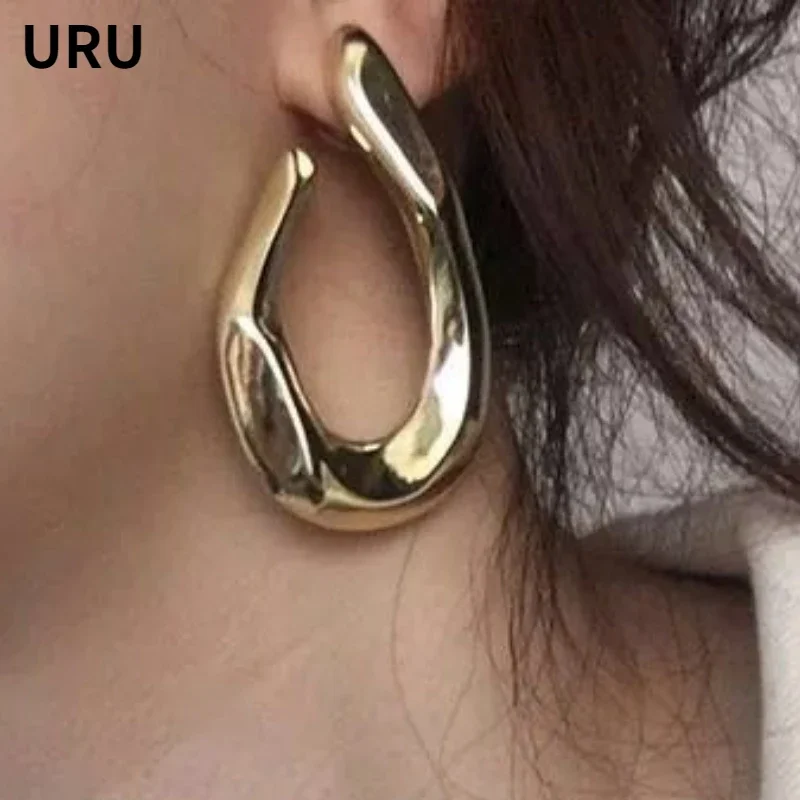 Fashion Jewelry Elegant Temperament Metal Geometric Earrings For Women Party Gifts Exaggerative Ear Accessories Hot Selling