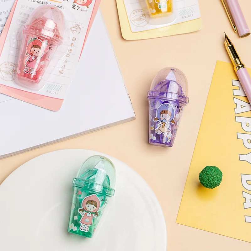 4 PCS Cute Creative Modeling Point Glue Students With Large Capacity Double-sided Adhesive Tape Correction Tape Paper KADJ071