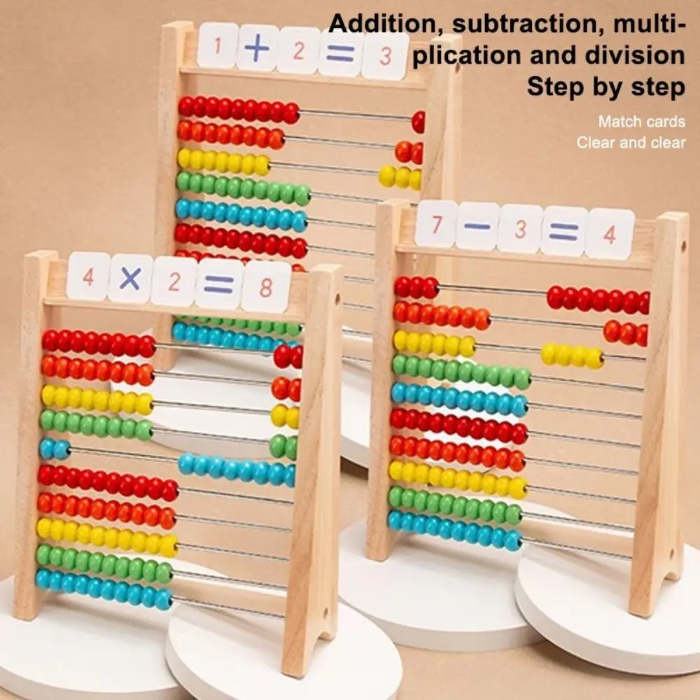 حساب الخرز الخشبي التعليمية العد الخشبي العد الرياضيات لعب للتعلم الخرز الملون مونتيسوري تعلم الرياضيات المبكرة