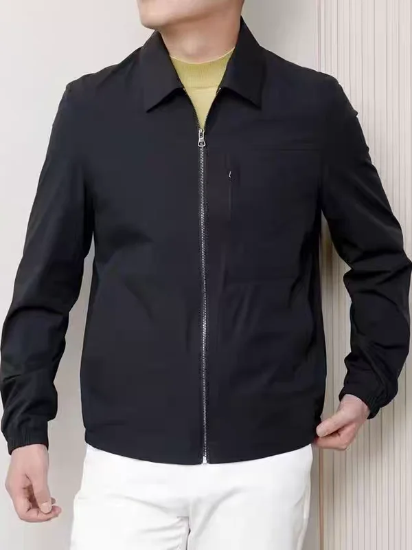 سترة رجالية خفيفة الوزن بسحاب، مناسبة للأعمال والملابس غير الرسمية، سريعة الجفاف، توفر حماية من الشمس، أنيقة للربيع والصيف، ت...