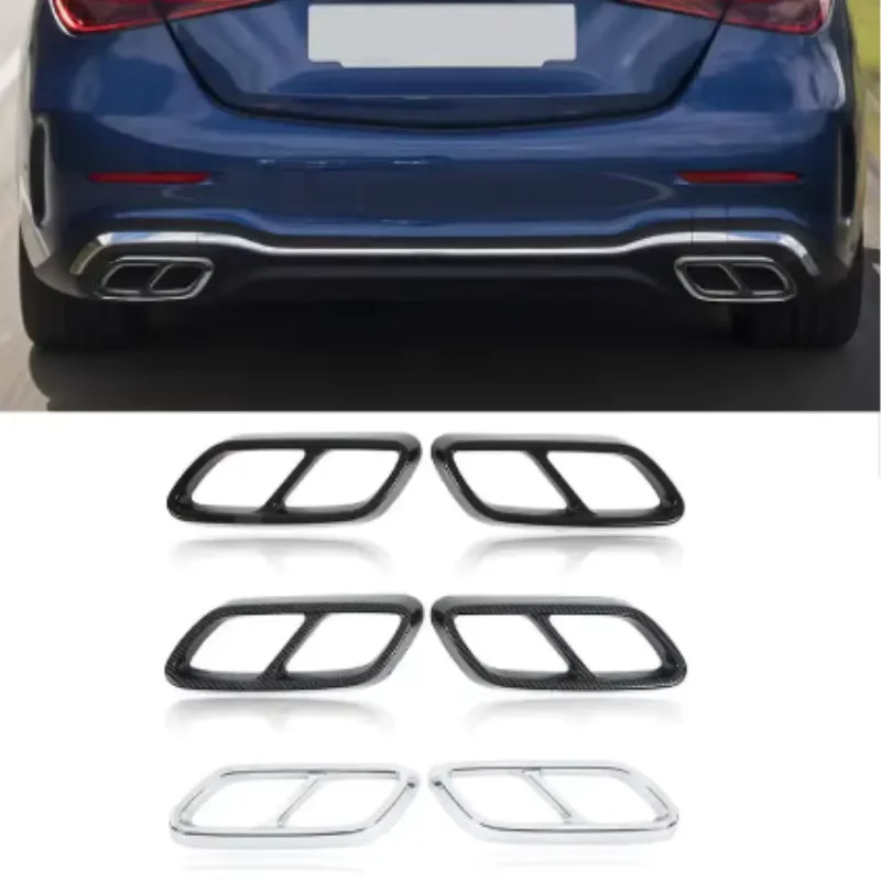 

1 Pair Rear Exhaust Muffler Tail Pipe Cover Trim Replacement for Mercedes‑Benz C‑Class W206 2022+