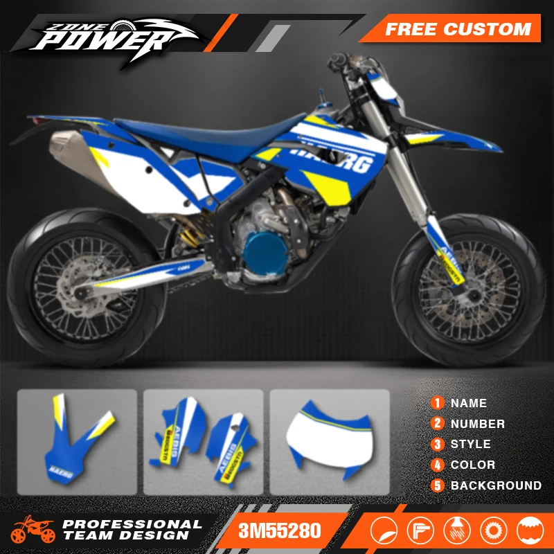 

Powerzone Motorcycle Graphics Decals Sticker Kits for HUSABERG TE FE 2009 2010 2011 2012 Background Custom Number Name 03
