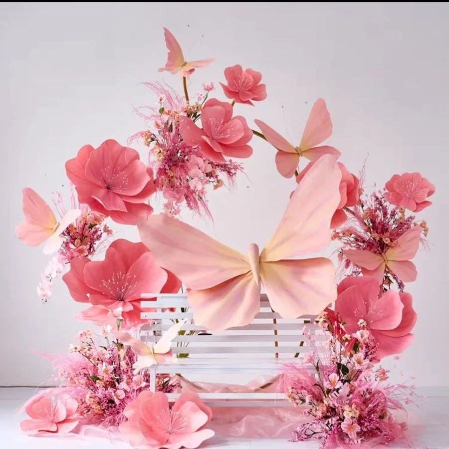 Paper art simulation flower art floor row wedding shopping mall window cherry blossom beautiful Chen landscaping arrangement dec