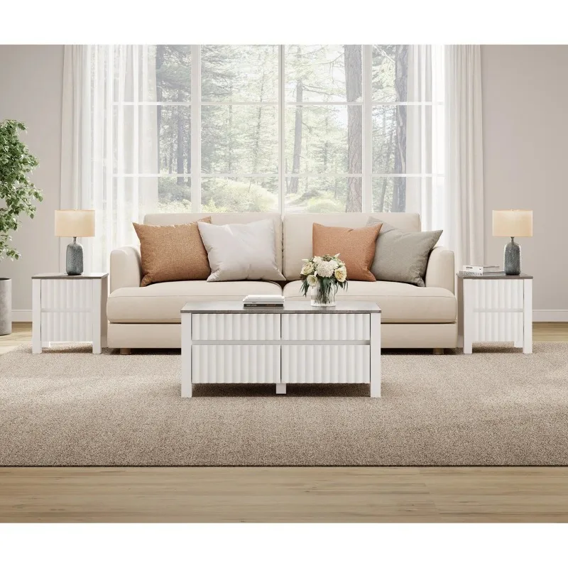 

Factory can customize 3-piece set, living room furniture, coffee cabinet, sofa side cabinet, wooden furniture set