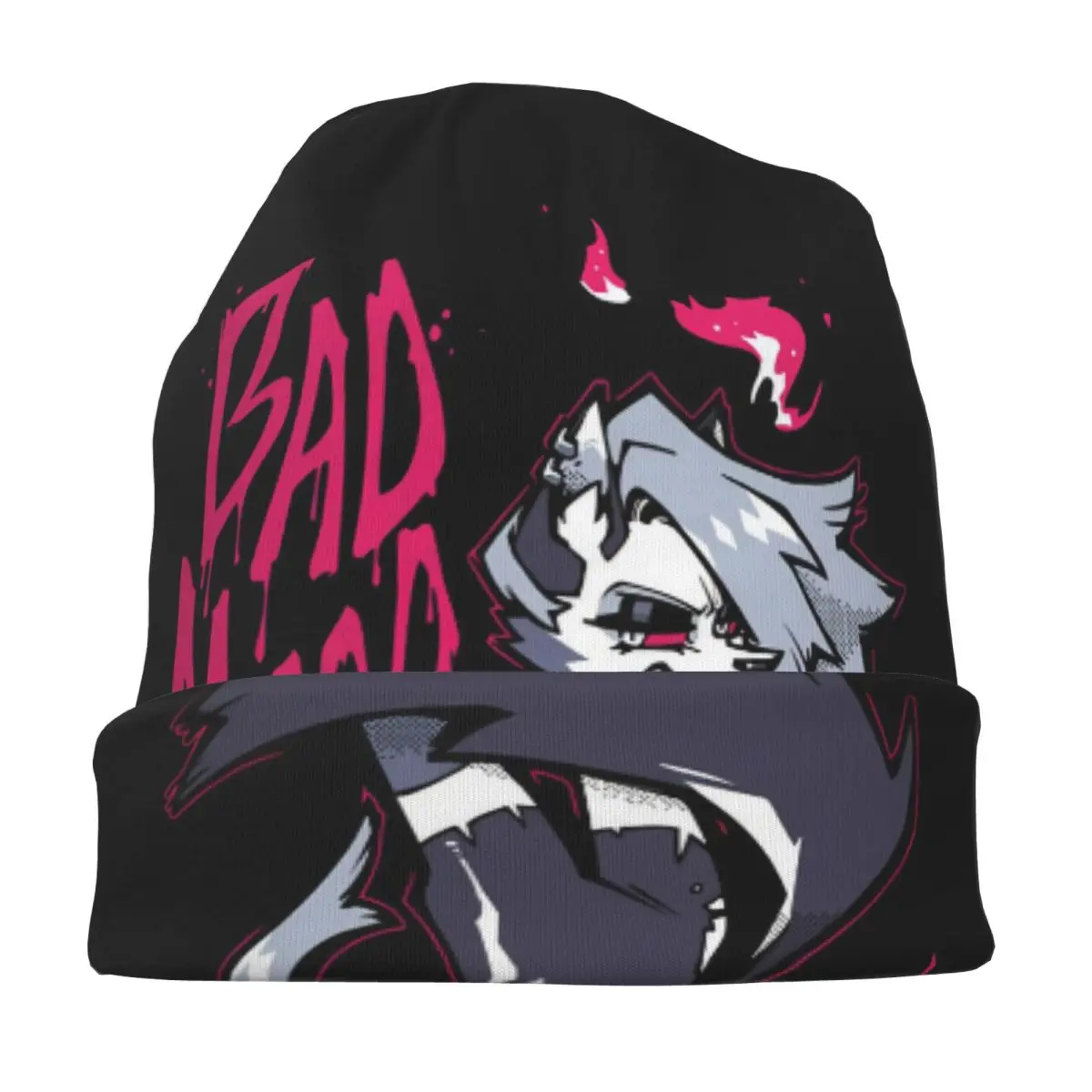 لونا سيئة المزاج قبعة Helluva Boss الهيب هوب الرجال النساء الشارع Skullies قبعة صغيرة الربيع الدافئة ذات الاستخدام المزدوج بونيه القبعات #3