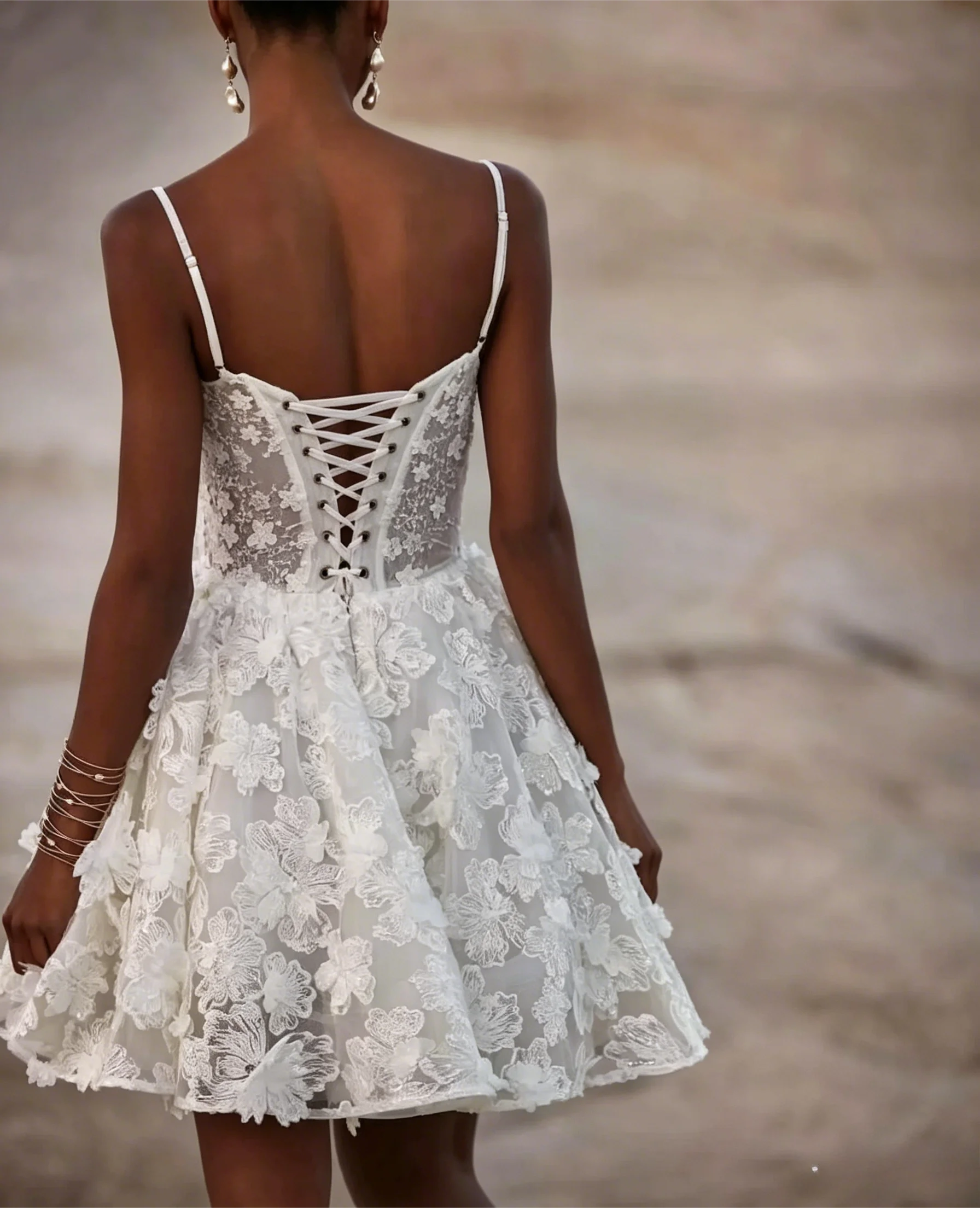 Customized 2026 New Exquisite 3D Floral Applique A-Line Short Dress Sweetheart Spaghetti Strap Prom Gown Wedding Birthday Party