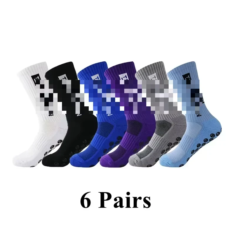 12Pairs Professional Anti Slip Sports Soccer Socks High-Quality Polyester Breathable Sweat Absorbing Non Slip Football Socks