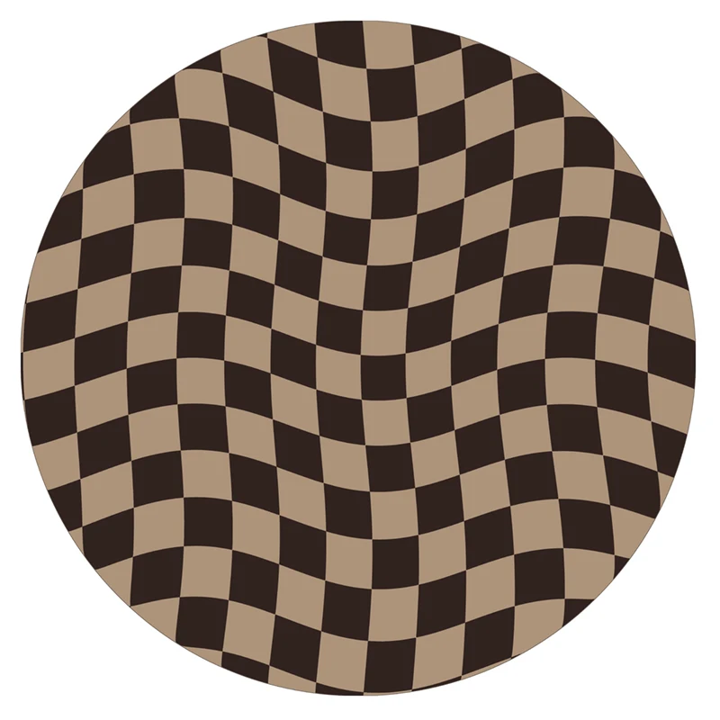 Irregular Checkerboard Bedroom Rug Round Simple Design Solid Color IG Fashion Living Room Carpet Polyester Cute Decoration Home