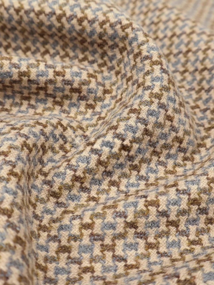 

Small Grid Tweed Vintage Wool and Woolen Fabric for Opaque Soft Early Autumn Winter Suit Windbreaker Cloth Diy Sewing Material