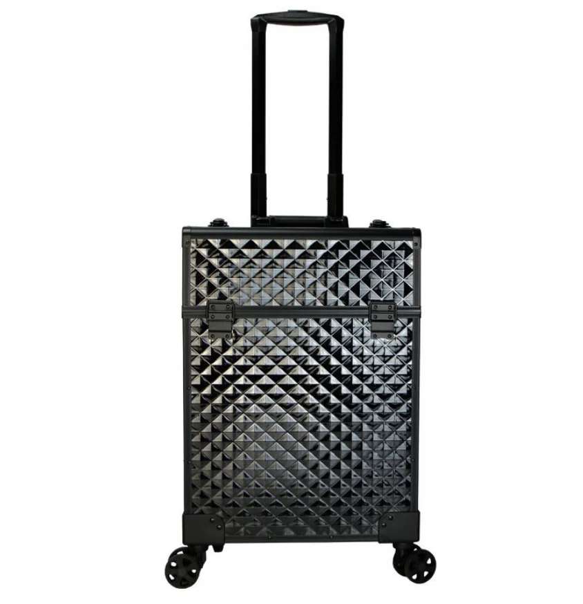 Rolling Makeup Train Case Hairdressing Trolley Stylist Beauty Salon Cosmetic Case Luggage Travel Rolling Organizer Tool Box