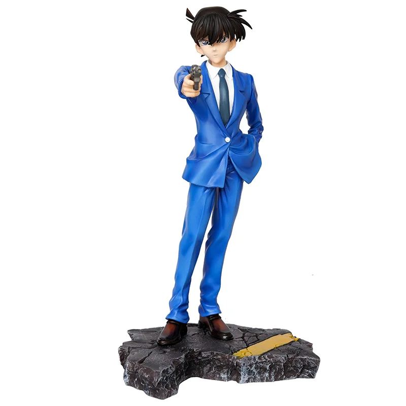 Amine Detective Conan con pistola Shinichi Kudo figuras de acción de juguete 30cm