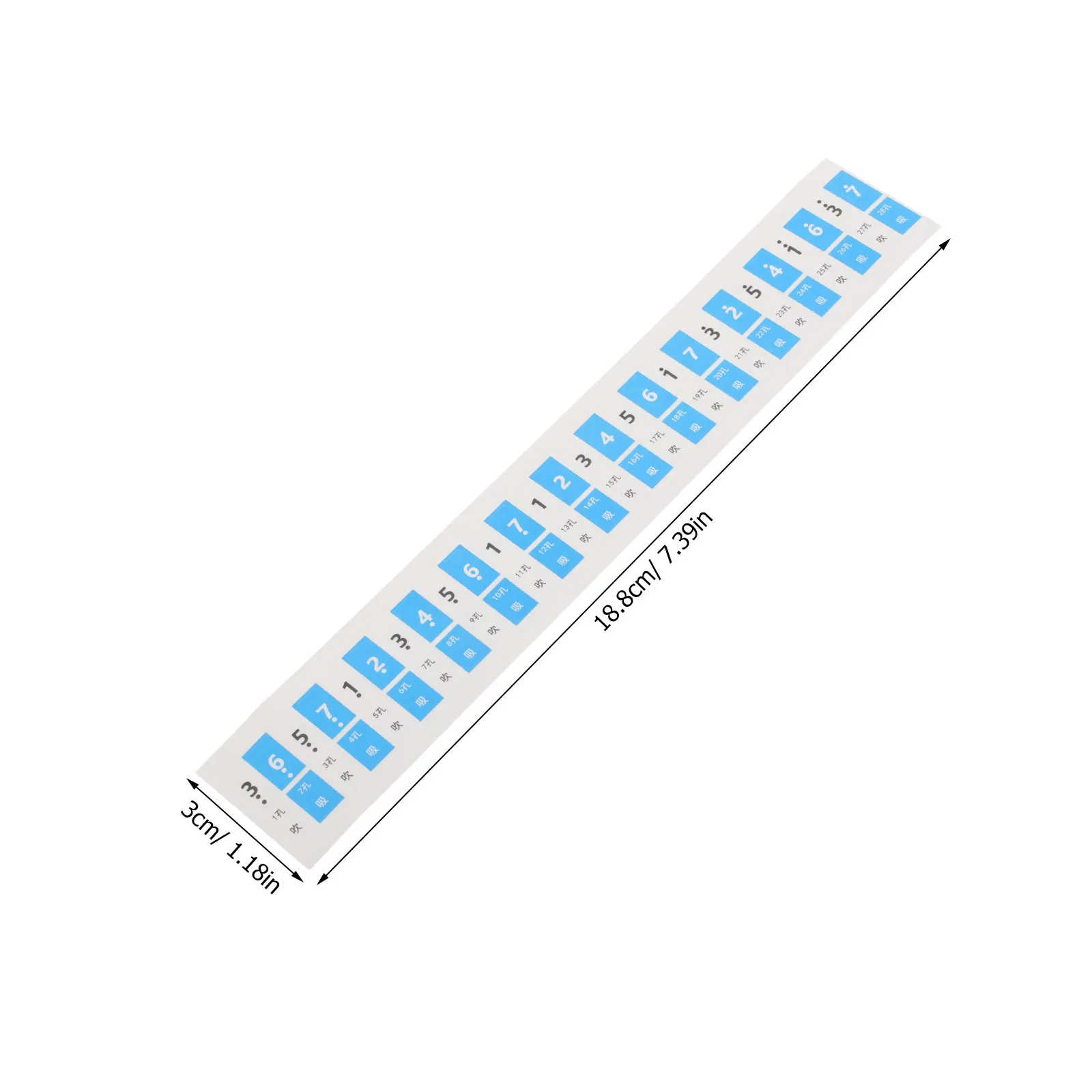 60Pcs Numbered Harmonica Note Labels Beginner Learning Tool Key 24 Hole 28 Hole Harmonicas Removable Peel Off Scale
