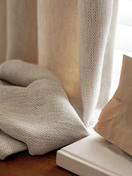 Blackout Chenille cream antique beige living room bedroom curtain