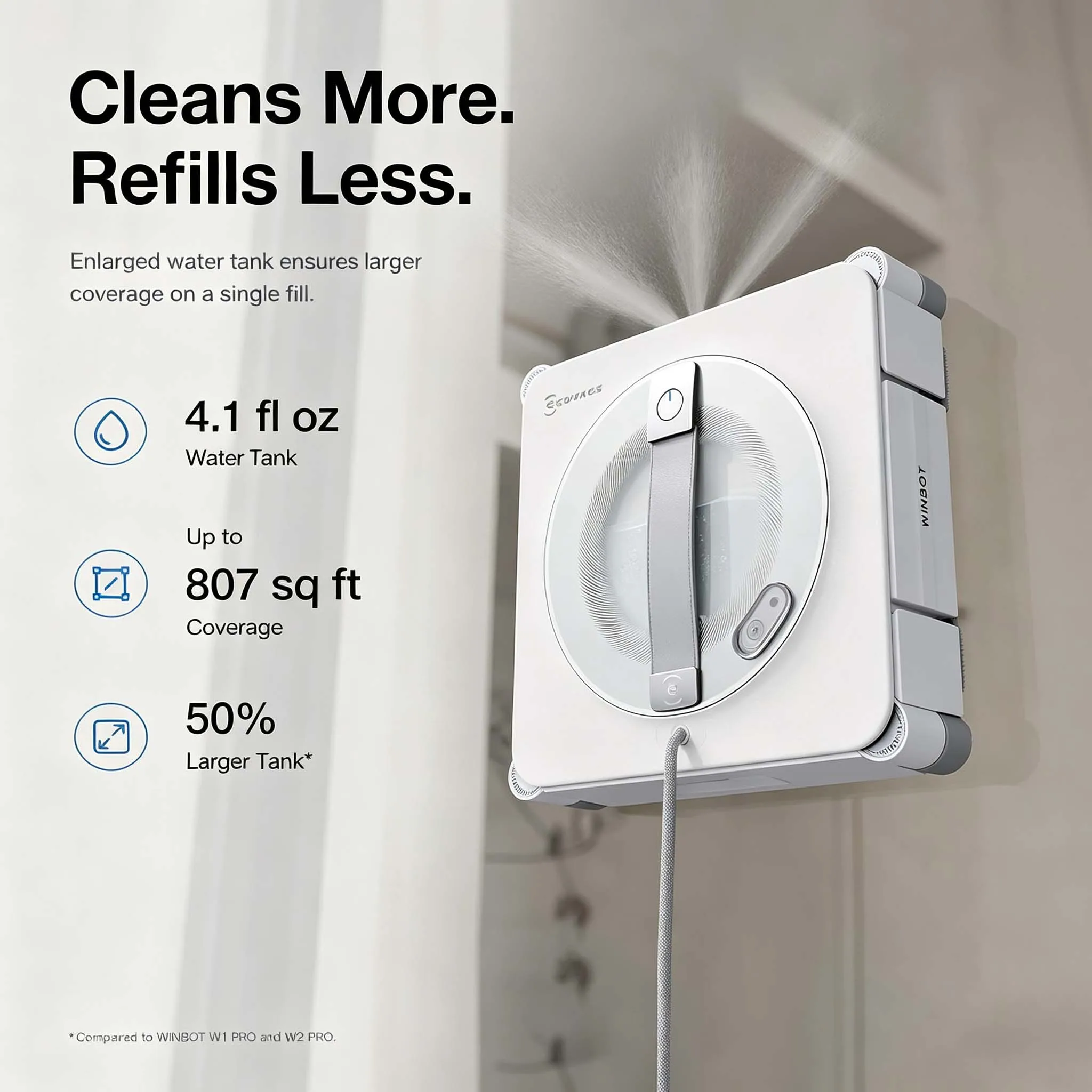 ECOVACS WINBOT W2S PRO Omni Robotic Window Cleaner with Portable Station Edge Cleaning Glass Cleaning Robot for Home Office Use