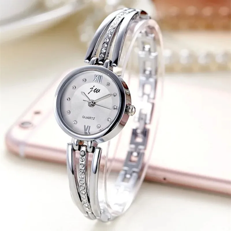 Fashion Stainless Steel Band Analog Quartz Wristwatches for Women Crystal Exquisite Thin Strap Watch Female Elegant Bracelet