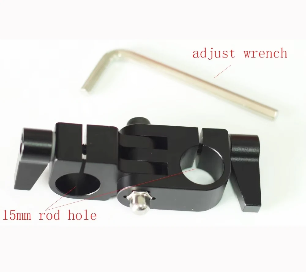 180 degree Rotated 15mm Rod Clamp With adjust wrench For Follow Focus DSLR Rig Rail tripod camera