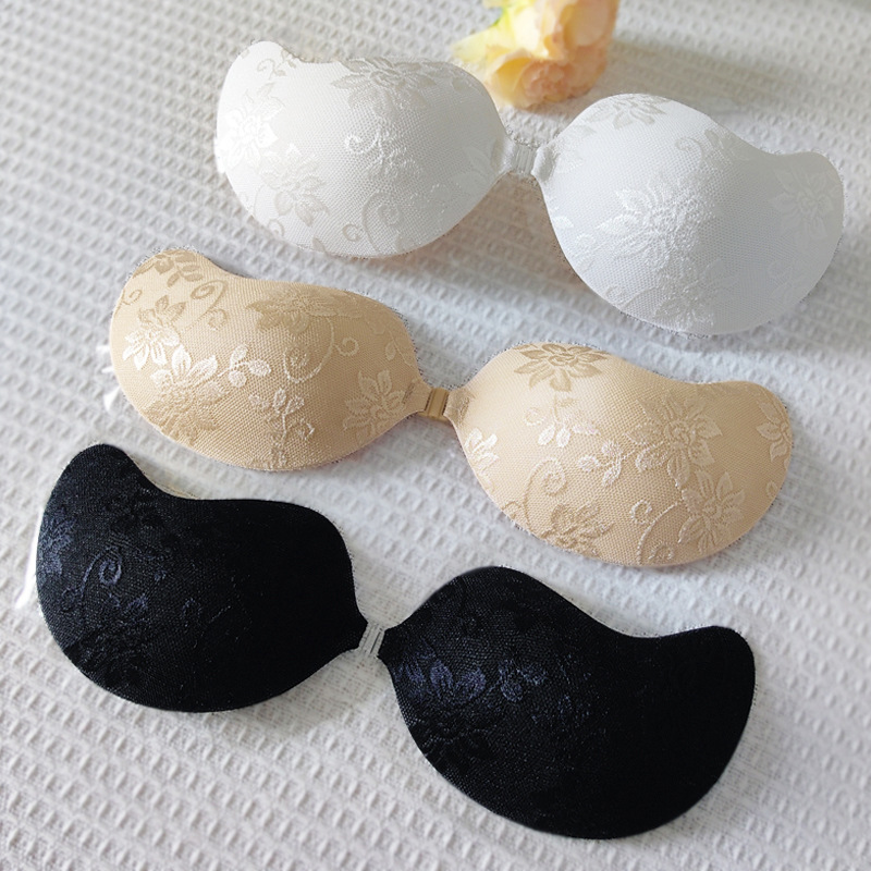  Women Silicone Chest Stickers Lace Push Up Waterproof Nipple Cover Invisible Self-Adhesive Nipple Tape Reusable Strapless Bra 